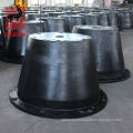 Customized size jetty cone fender system with uhmwpe frontal panel